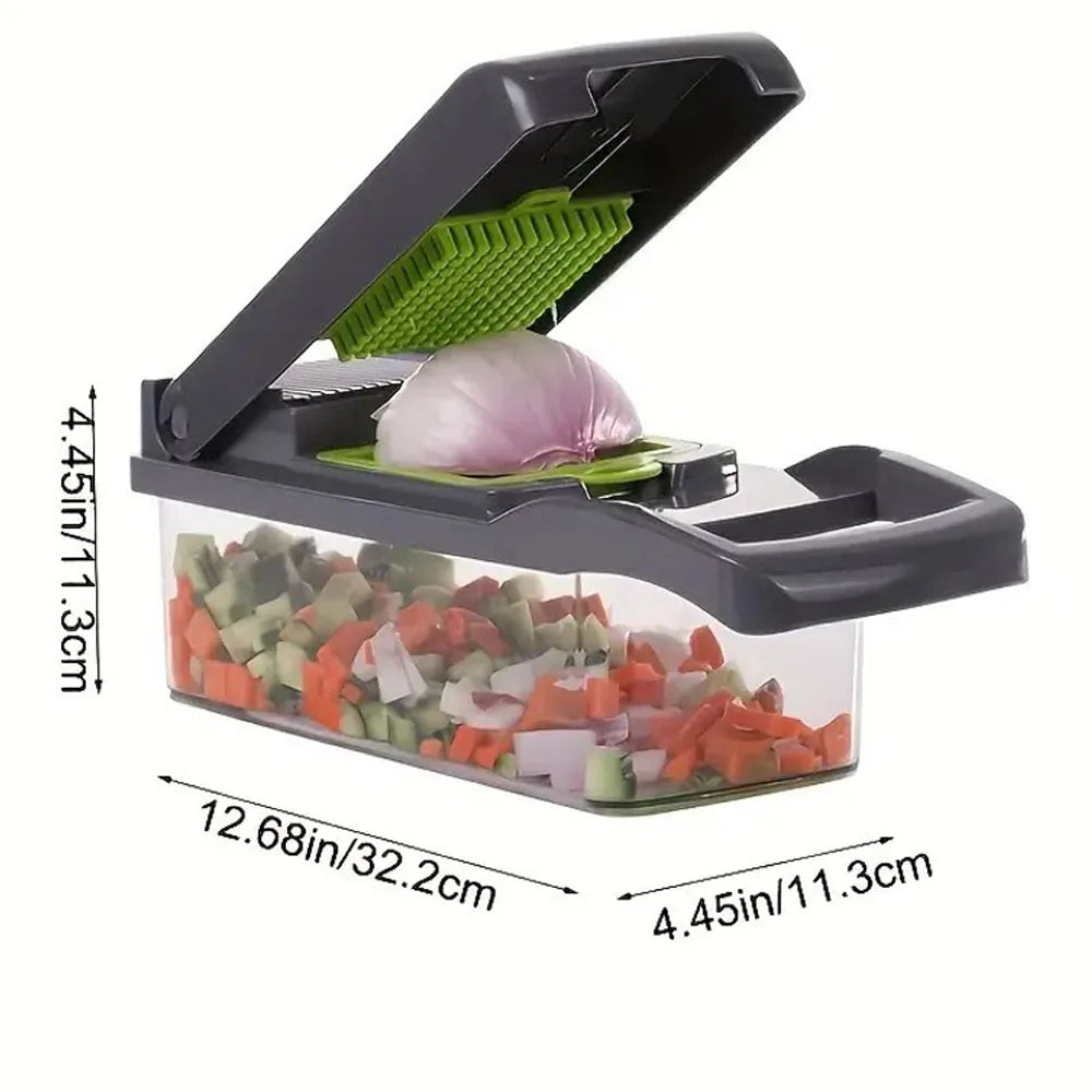 Pro Vegetable Chopper & Slicer - 14-in-1 Kitchen Gadget with Container